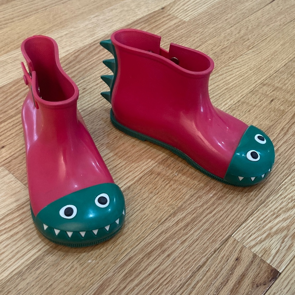 Kids Monster Rain Boots - Pink and Green